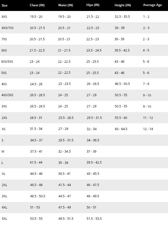 Size guide Joma